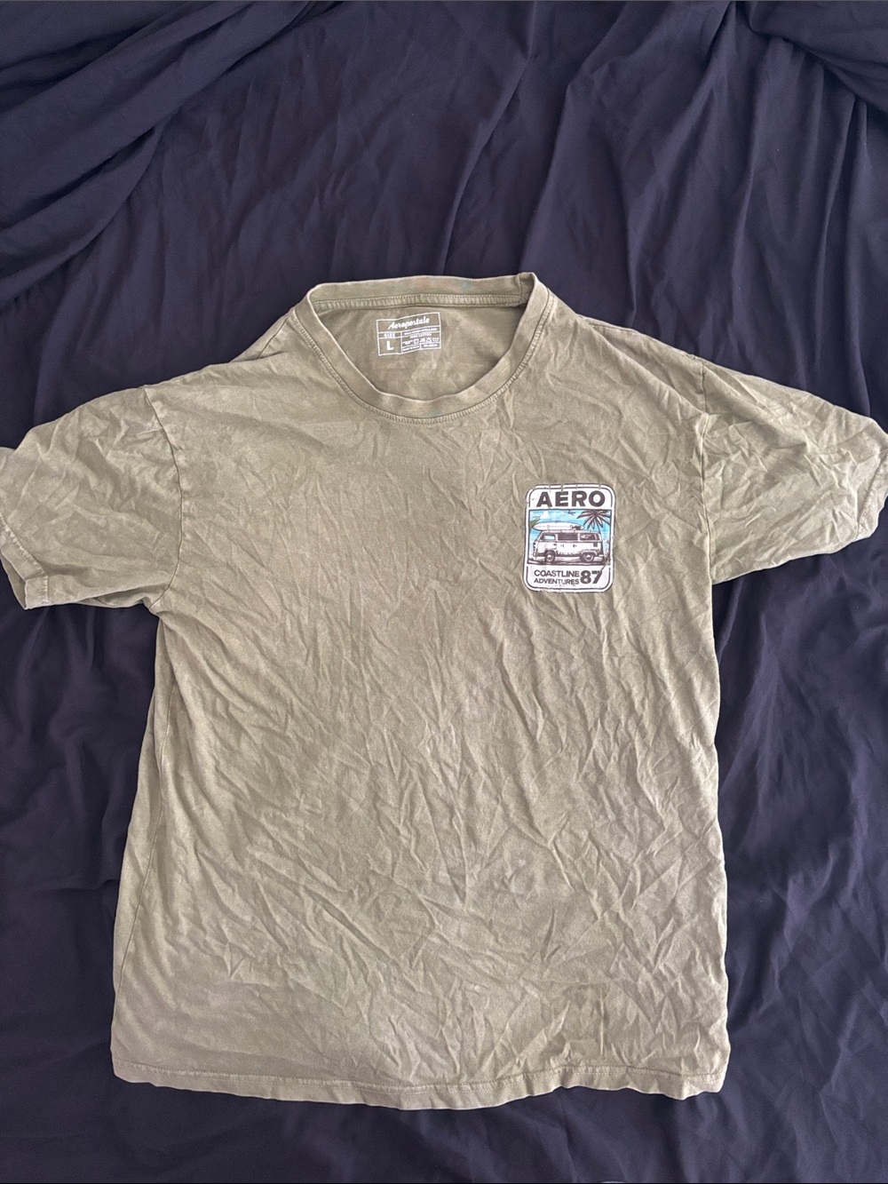 Aeropostale Olive Graphic Chest Logo Tee